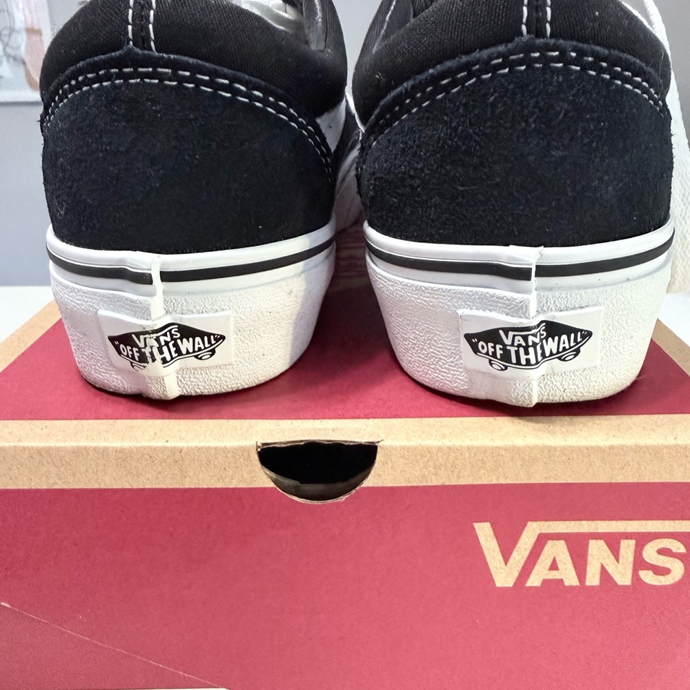 Vans Black and White Low-Top Skate Sneakers